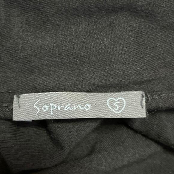 Soprano Black Crew Neck Halter Sleeveless Scoop Back Midi Sheath Dress Size S - Picture 3 of 4